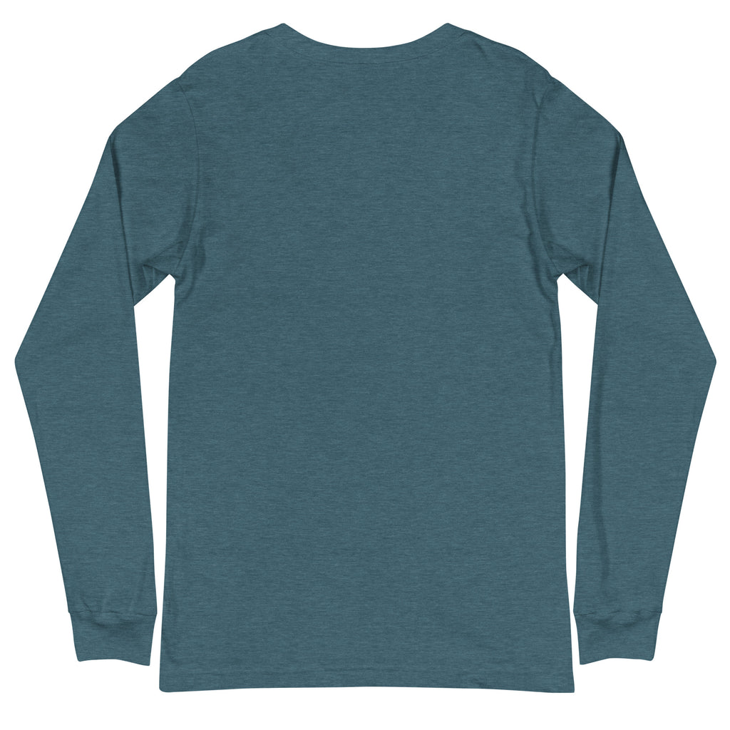 PureSarcasm sarcastic long sleeve shirt - heather deep teal, back view