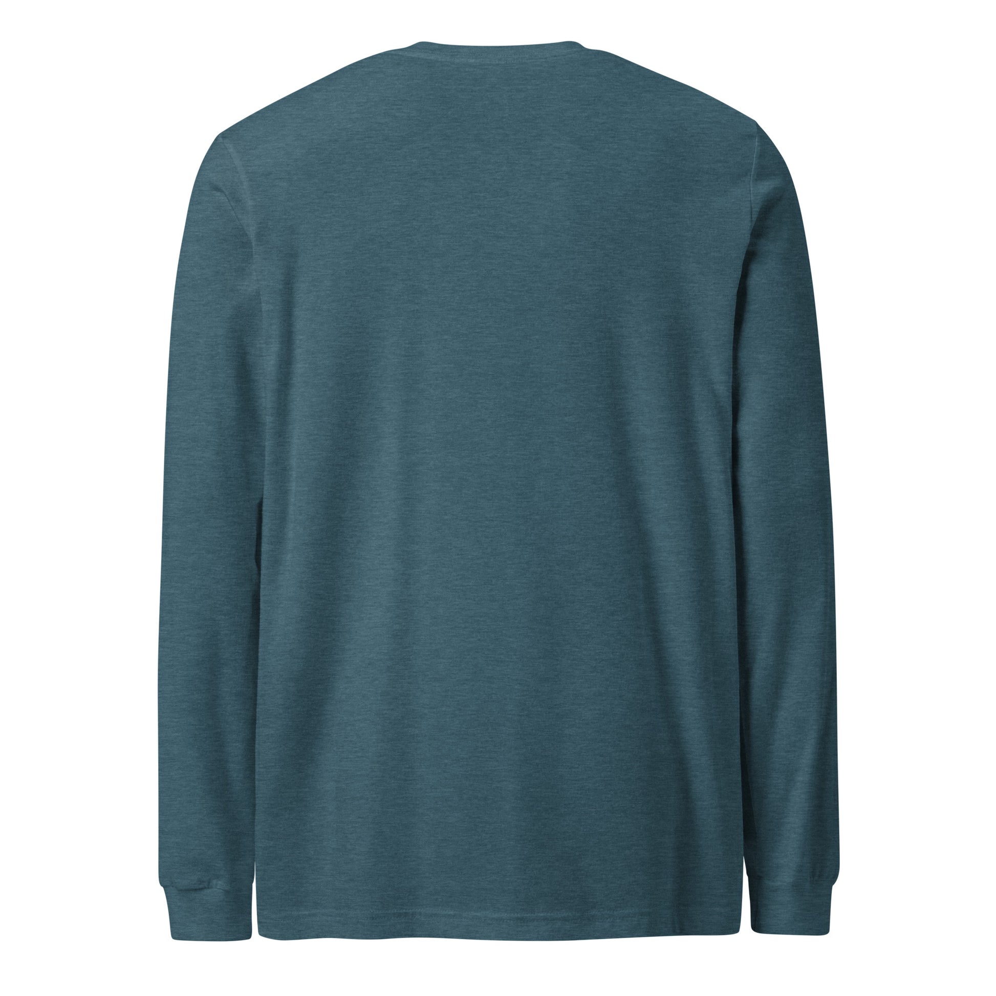 Sorry, Wrong Group Chat sarcastic long sleeve shirt - heather deep teal, back view