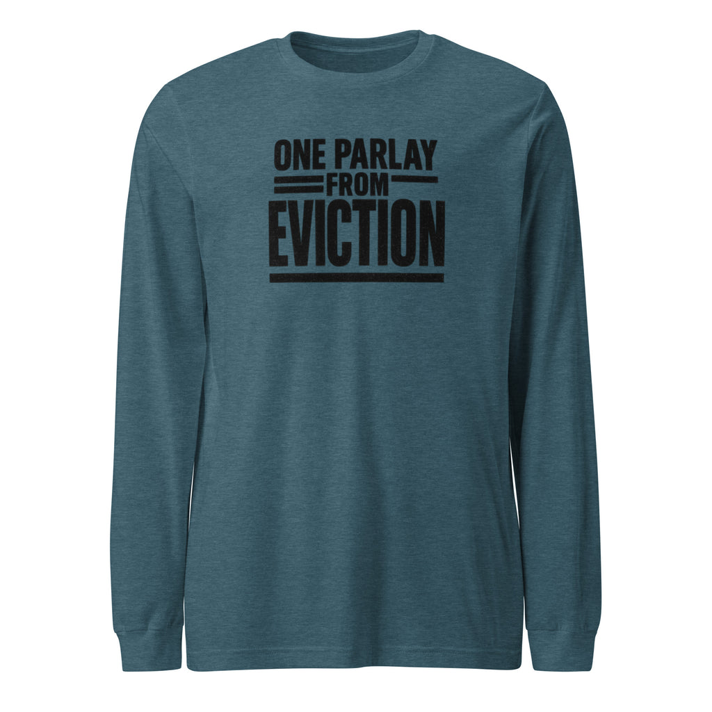 PureSarcasm sarcastic long sleeve shirt - heather deep teal, front view