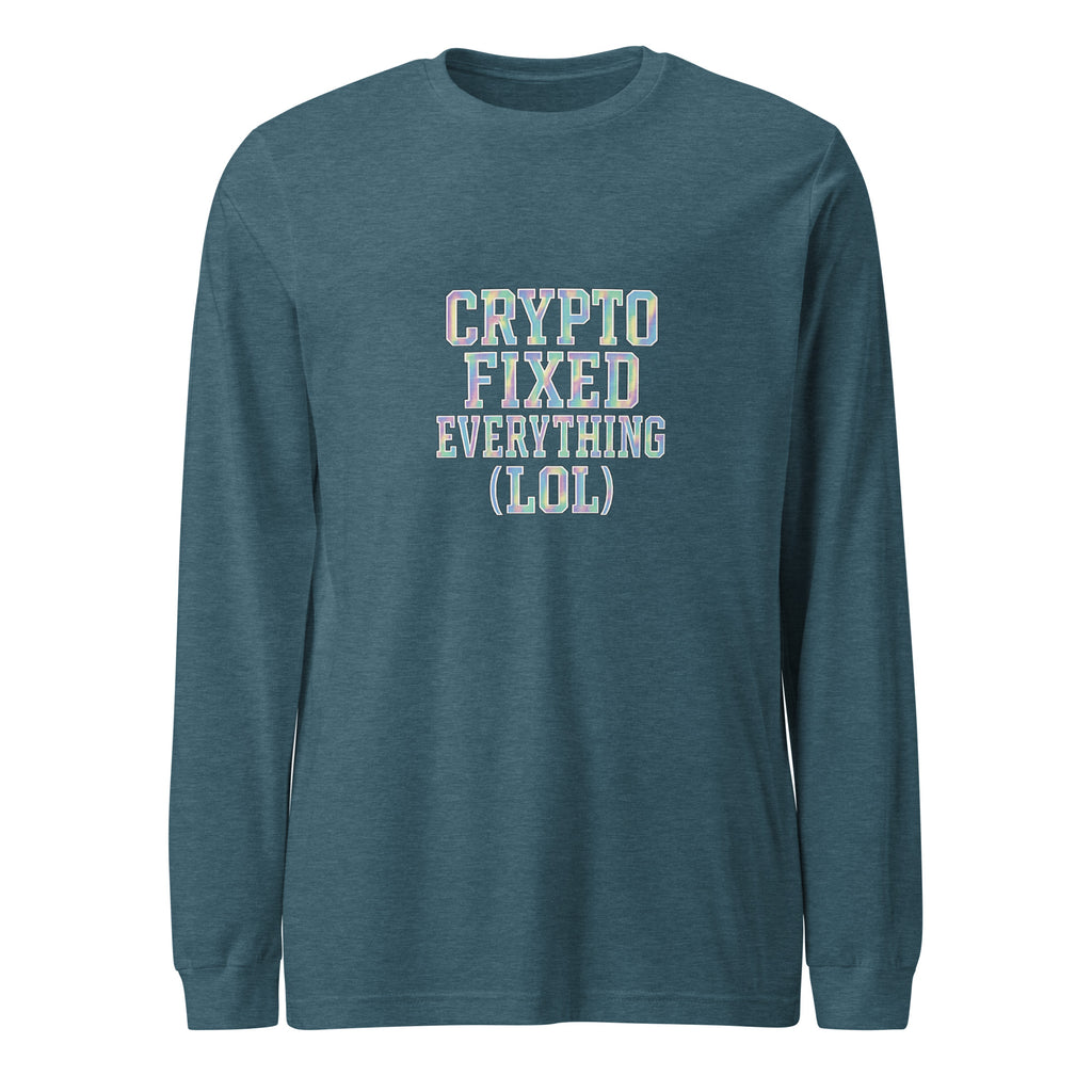PureSarcasm sarcastic long sleeve shirt - heather deep teal, front view