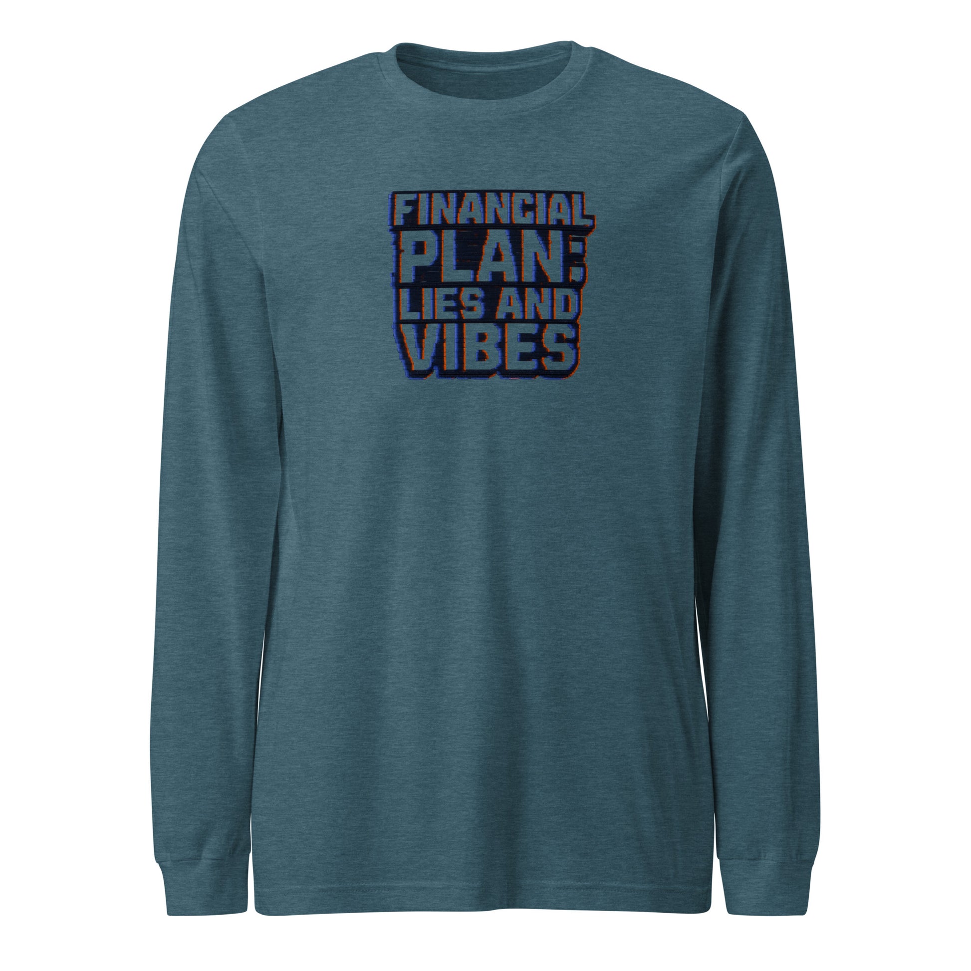 PureSarcasm sarcastic long sleeve shirt - heather deep teal, front view