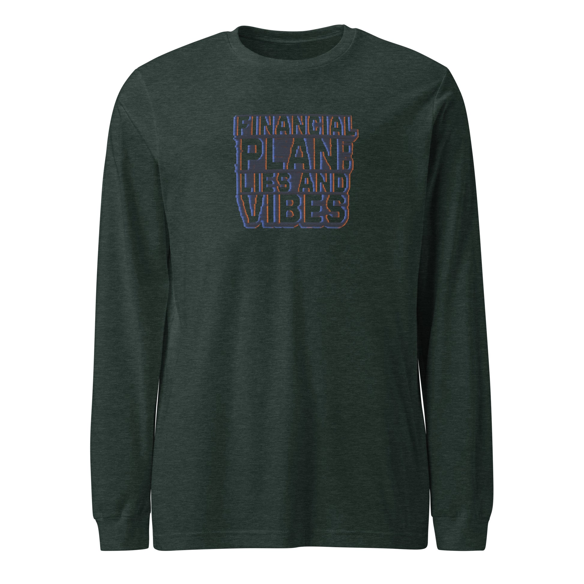 PureSarcasm sarcastic long sleeve shirt - heather forest, front view