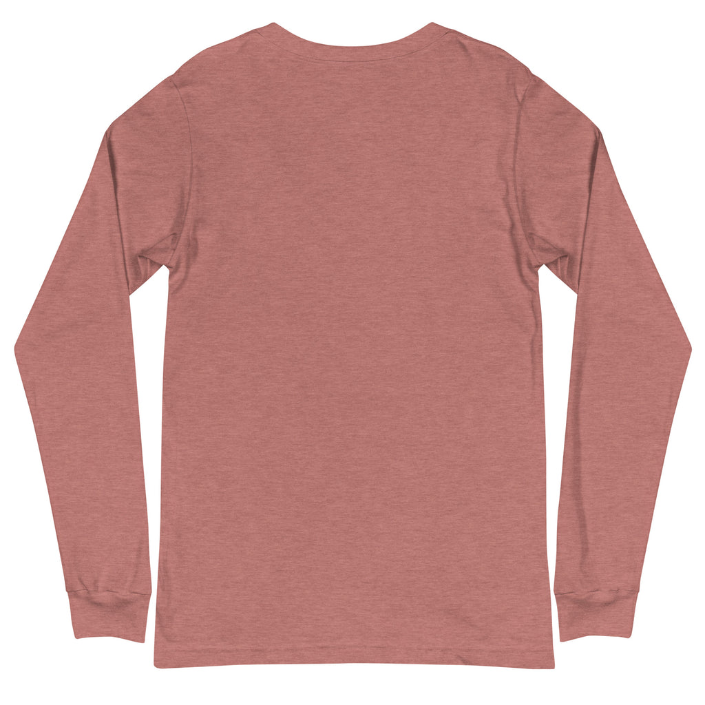 Living for That One Email sarcastic long sleeve shirt - heather mauve, back view