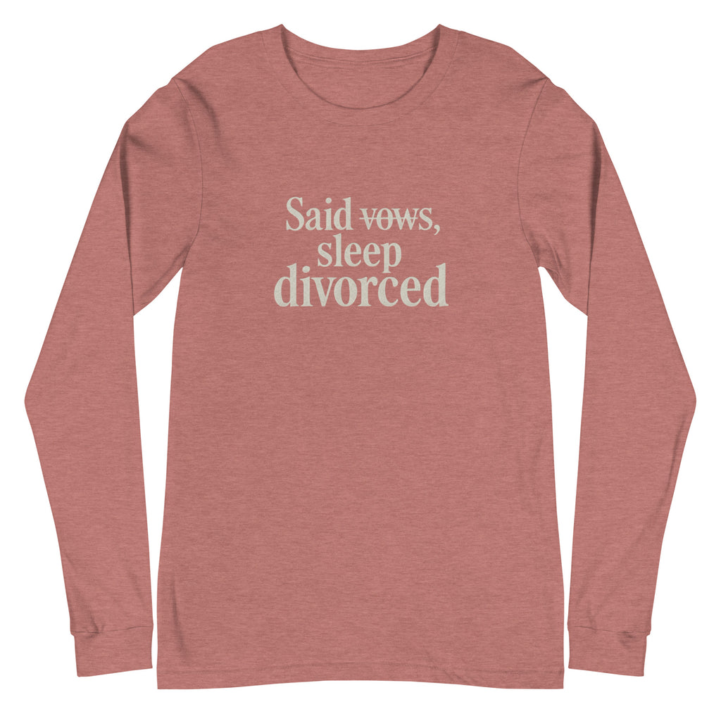 PureSarcasm sarcastic long sleeve shirt - heather mauve, front view