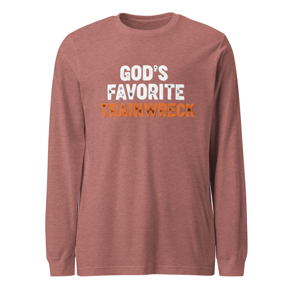 PureSarcasm sarcastic long sleeve shirt - heather mauve, front view