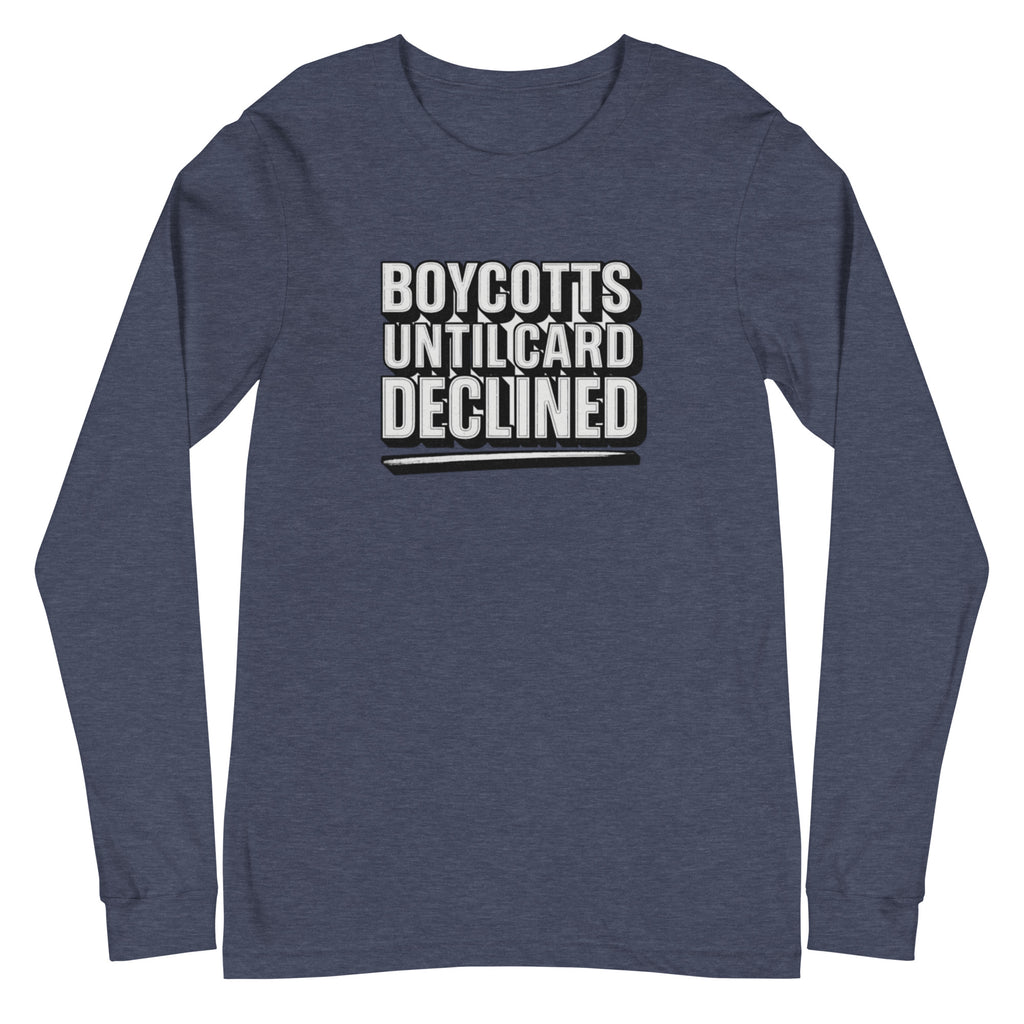 PureSarcasm sarcastic long sleeve shirt - heather navy, front view