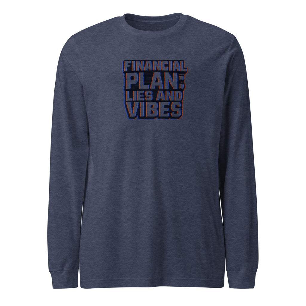 PureSarcasm sarcastic long sleeve shirt - heather navy, front view
