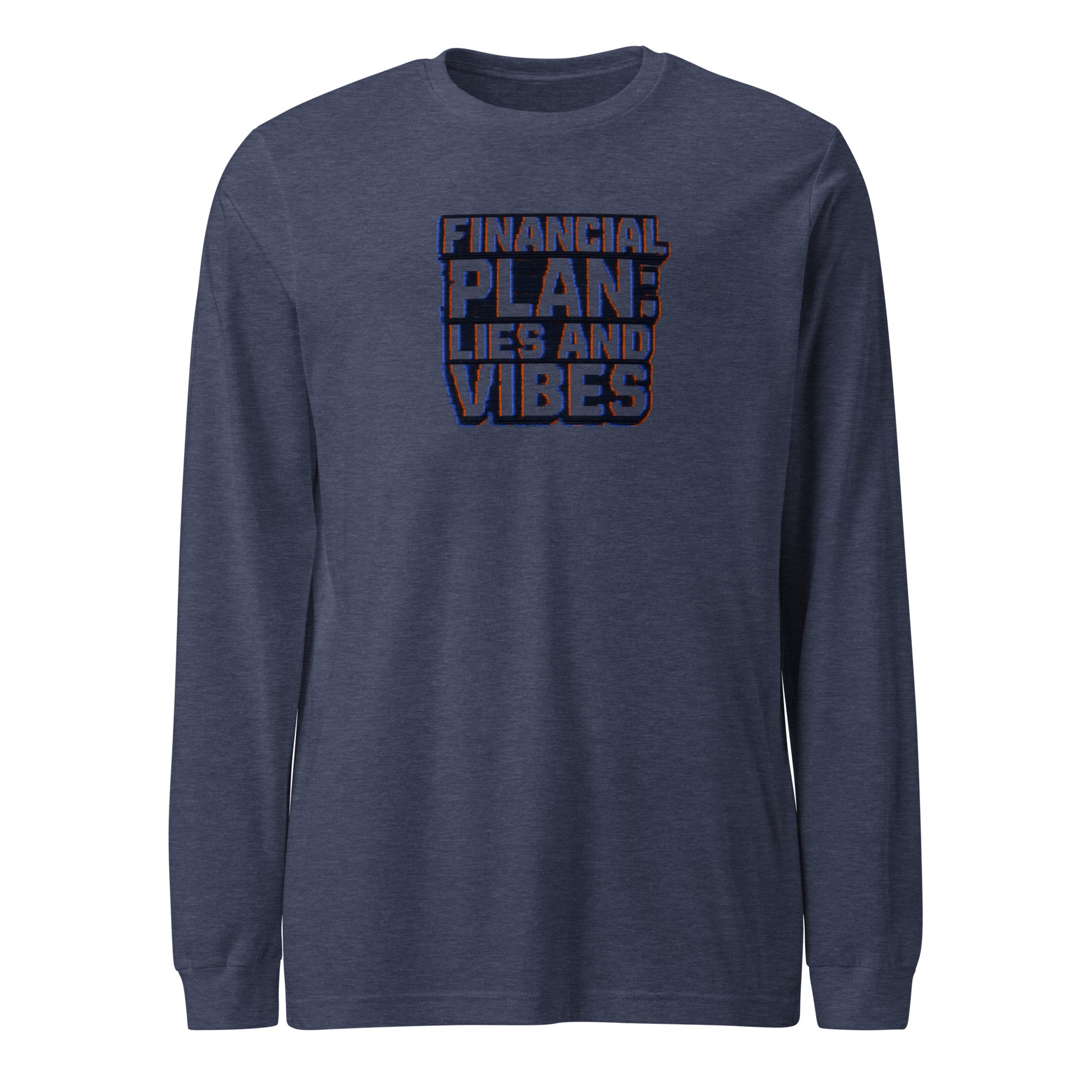 PureSarcasm sarcastic long sleeve shirt - heather navy, front view