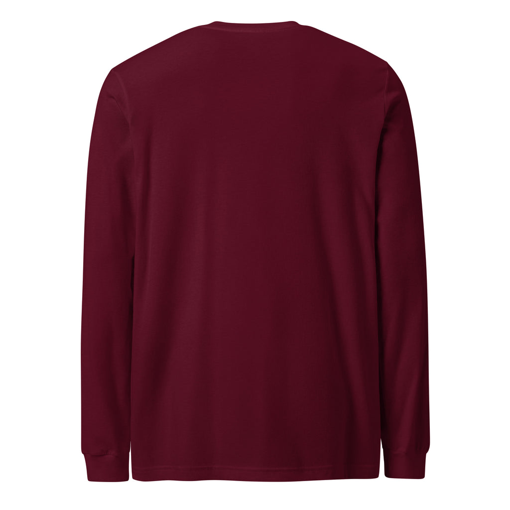 PureSarcasm sarcastic long sleeve shirt - maroon, back view