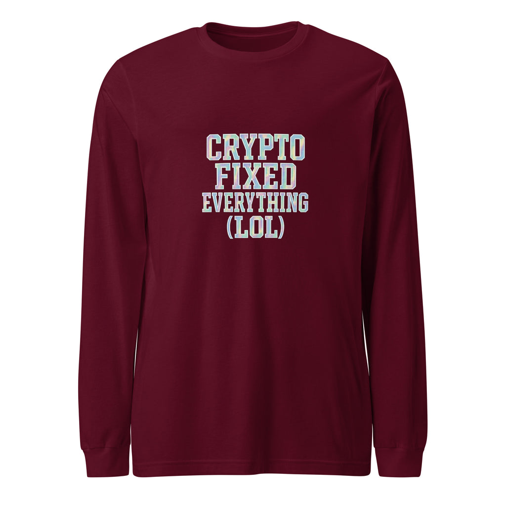 PureSarcasm sarcastic long sleeve shirt - maroon, front view