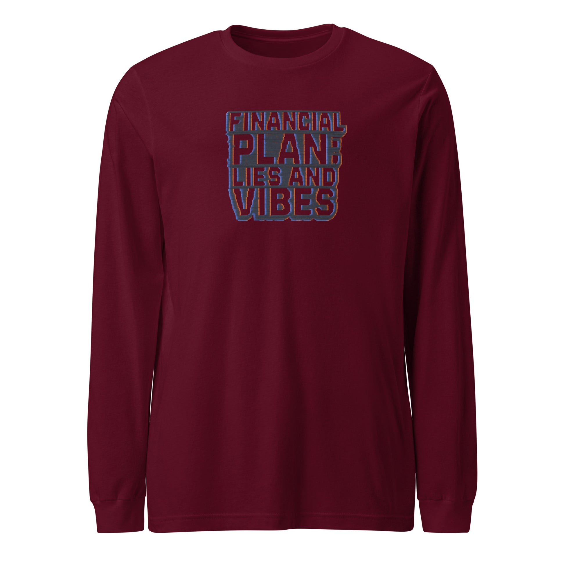 PureSarcasm sarcastic long sleeve shirt - maroon, front view