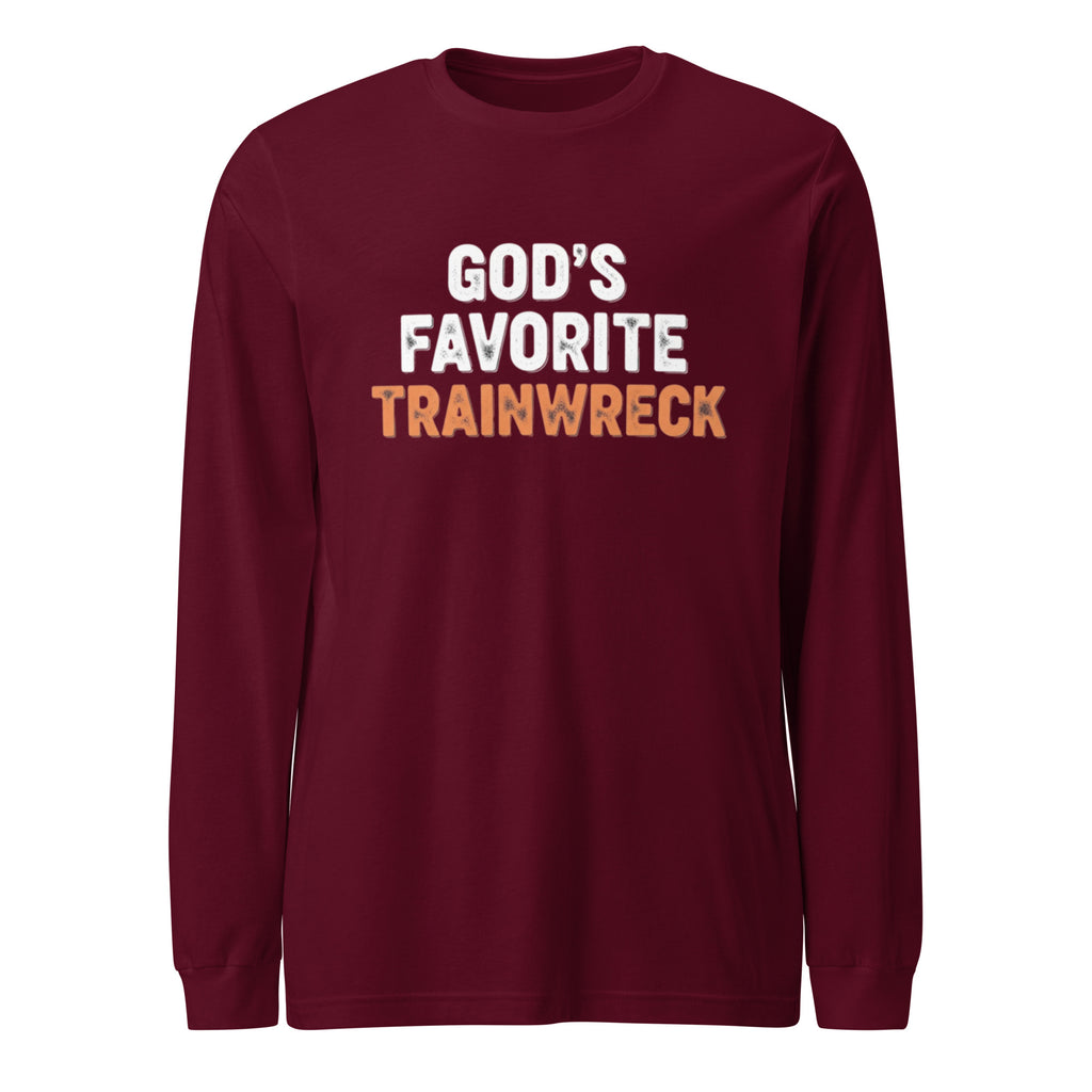 PureSarcasm sarcastic long sleeve shirt - maroon, front view