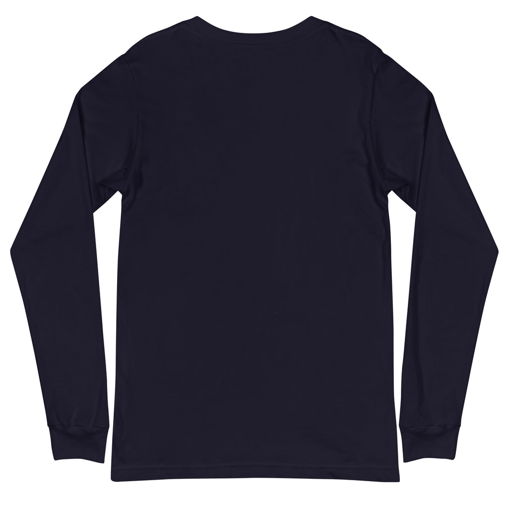 Living for That One Email sarcastic long sleeve shirt - navy, back view
