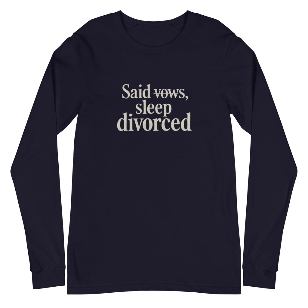 PureSarcasm sarcastic long sleeve shirt - navy, front view