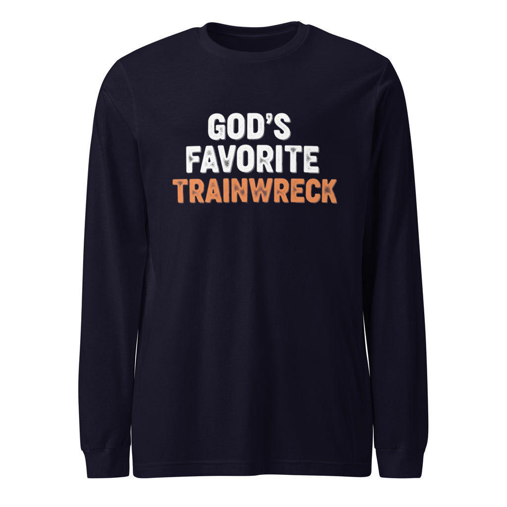 PureSarcasm sarcastic long sleeve shirt - navy, front view