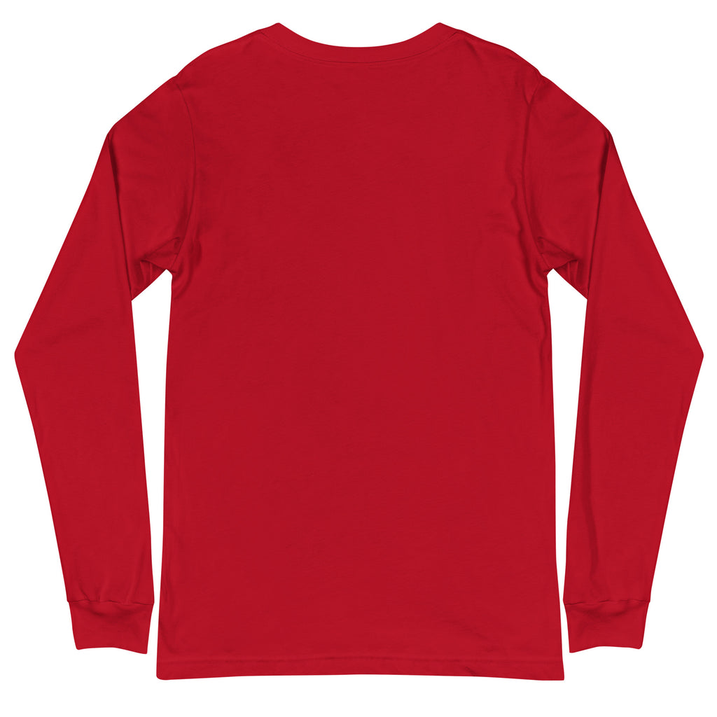 Living for That One Email sarcastic long sleeve shirt - red, back view