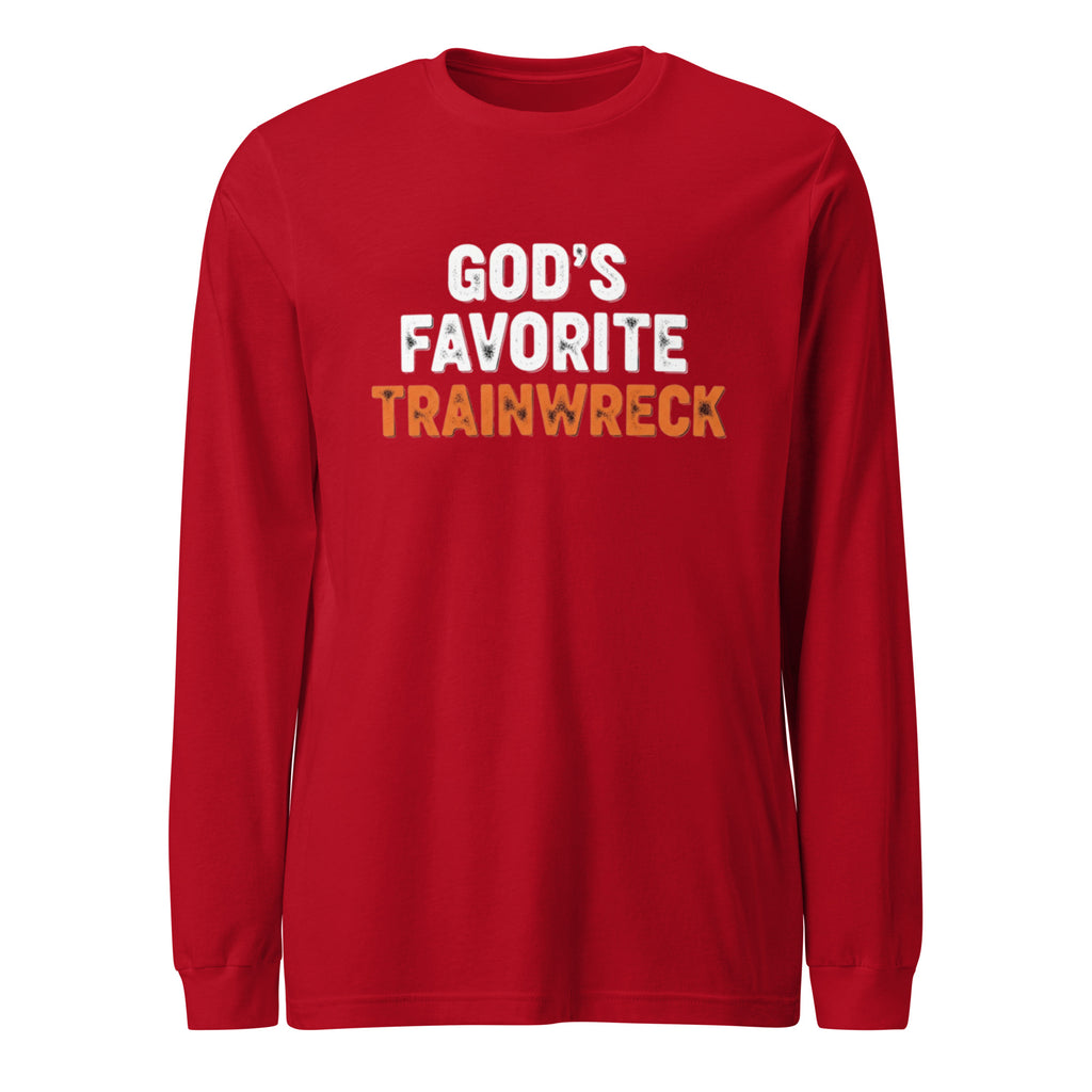 PureSarcasm sarcastic long sleeve shirt - red, front view