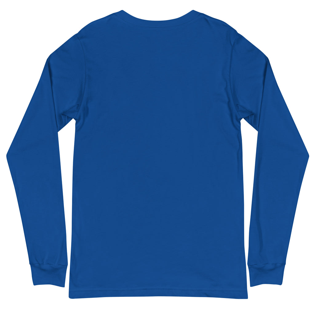 Living for That One Email sarcastic long sleeve shirt - true royal, back view