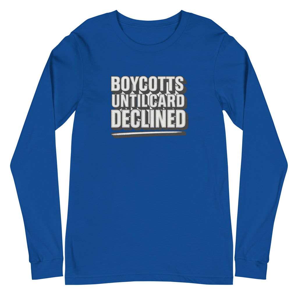 PureSarcasm sarcastic long sleeve shirt - true royal, front view