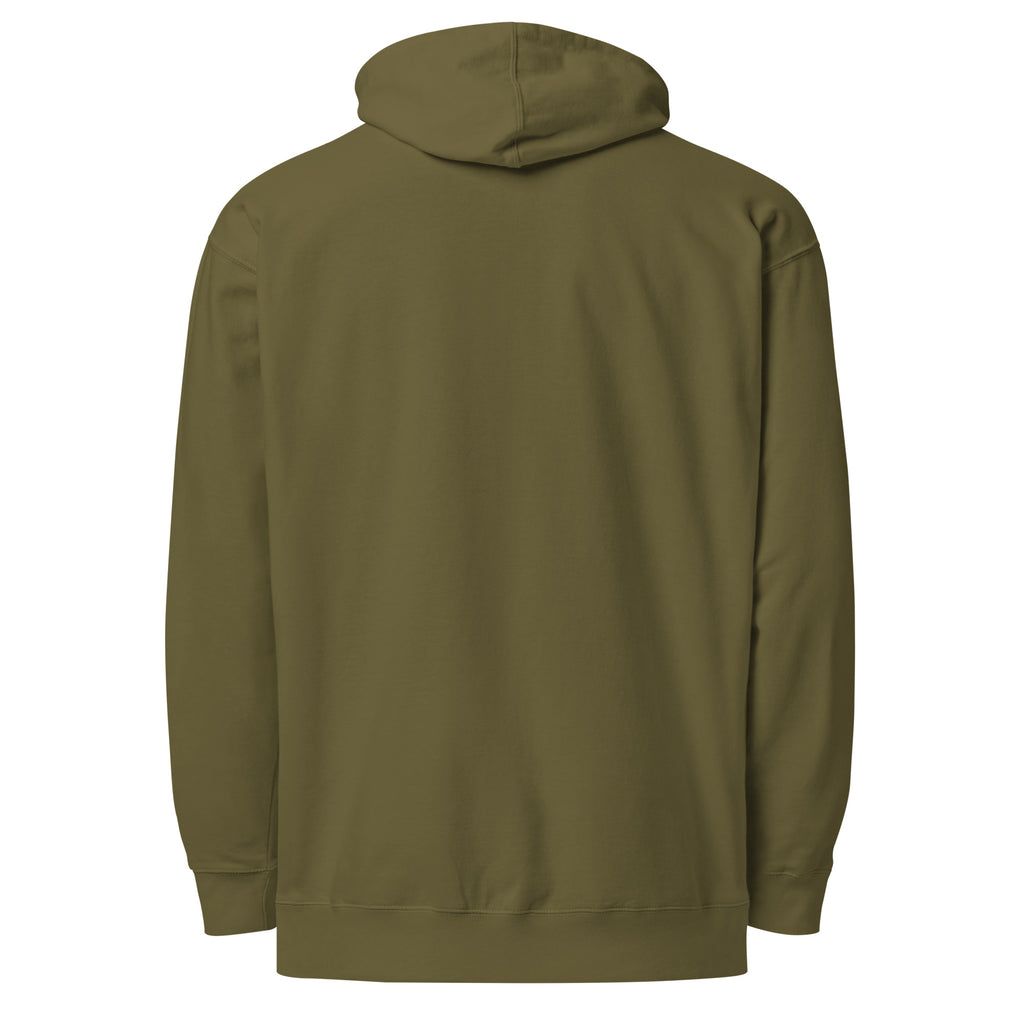 PureSarcasm sarcastic hoodie - midweight army, back view