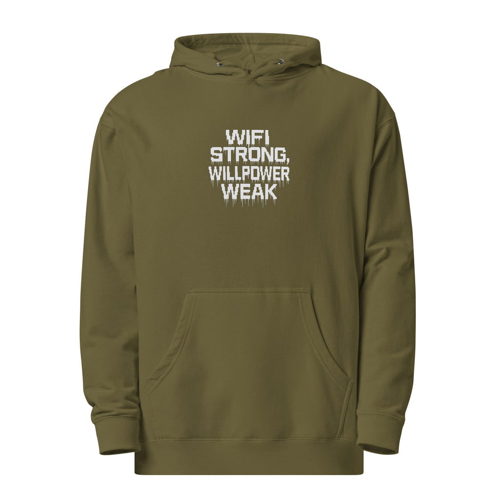 PureSarcasm sarcastic hoodie - midweight army, front view