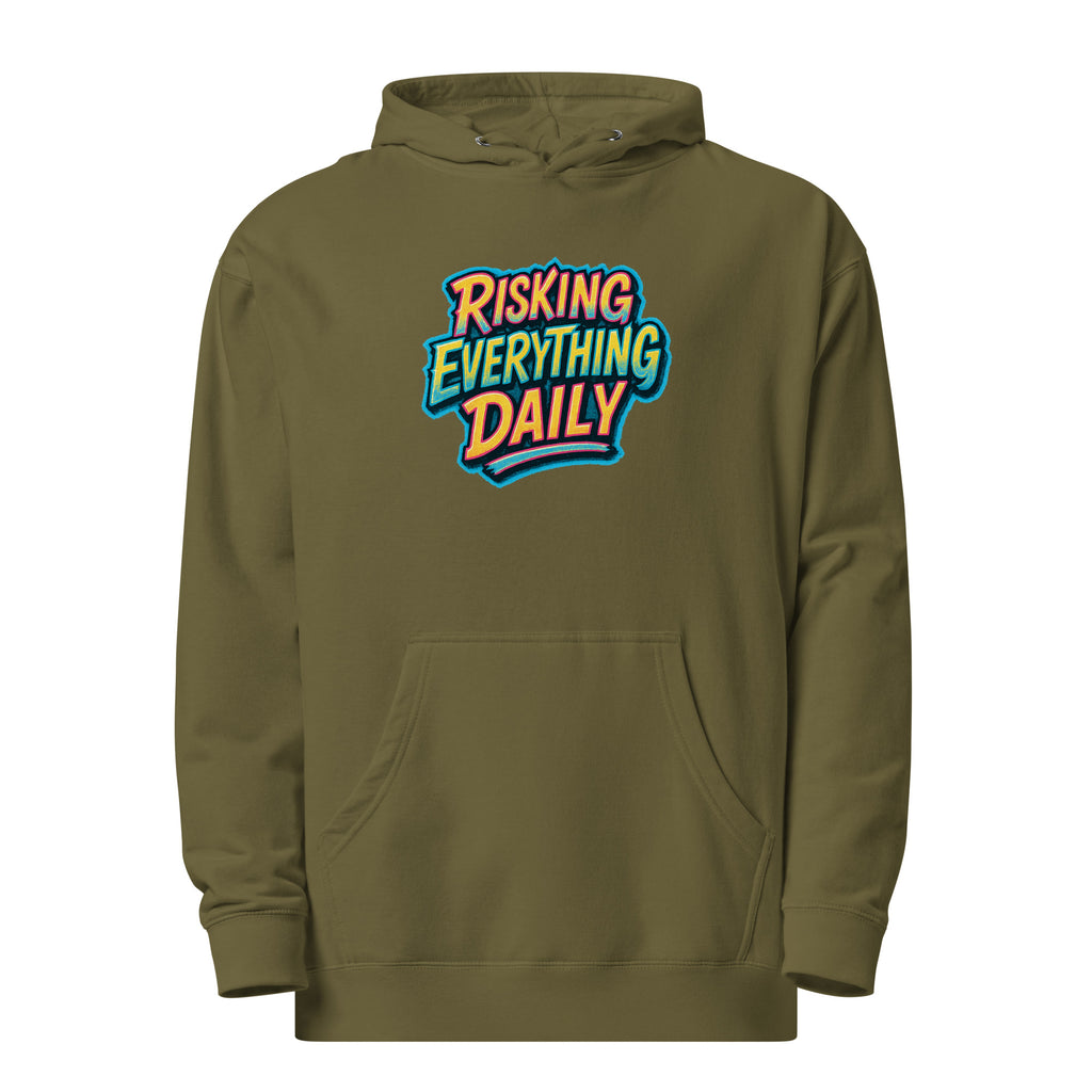 PureSarcasm sarcastic hoodie - midweight army, front view