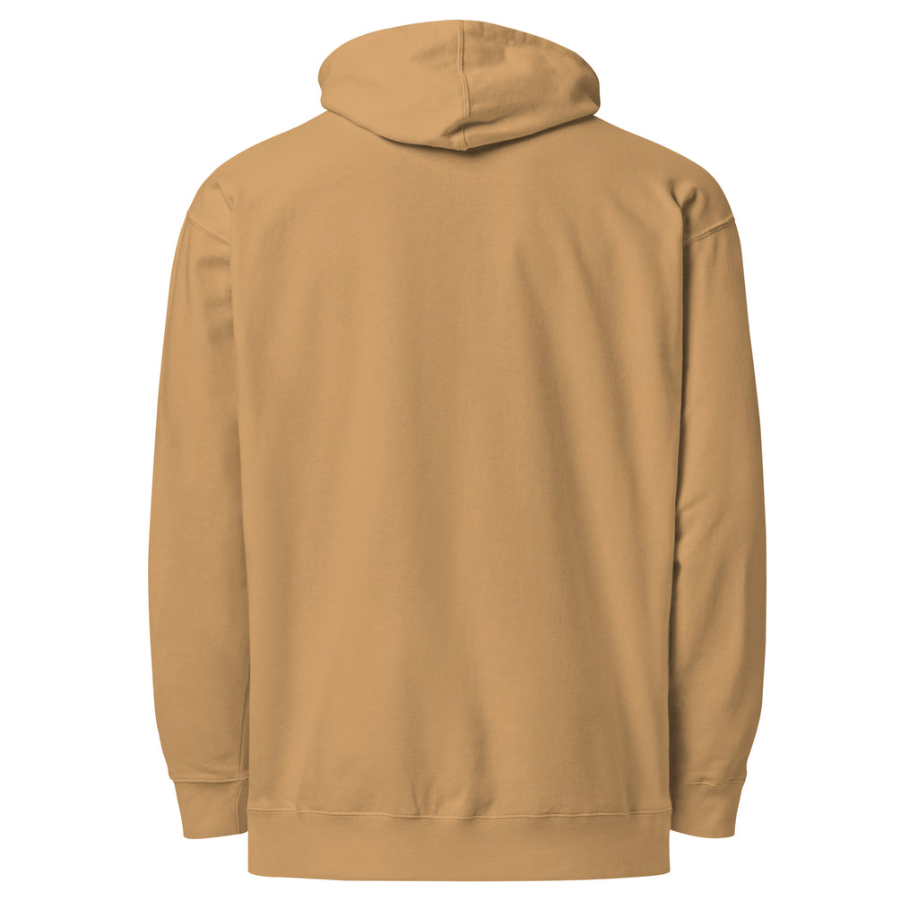 PureSarcasm sarcastic hoodie - midweight sandstone, back view