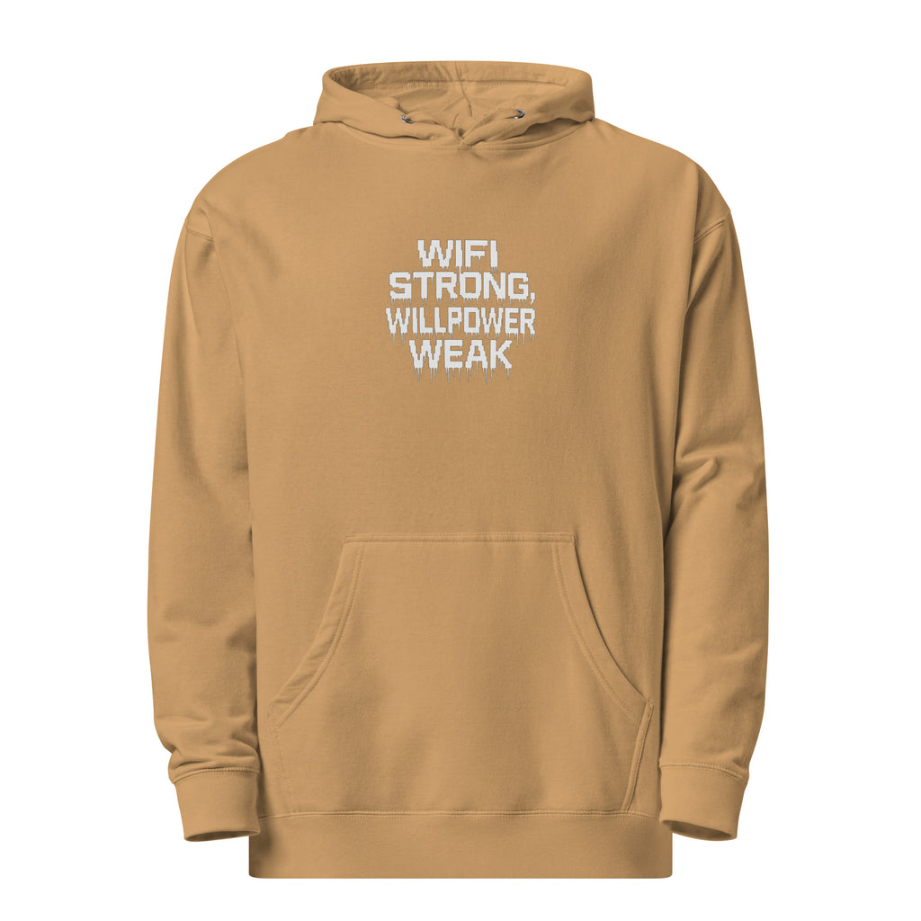 PureSarcasm sarcastic hoodie - midweight sandstone, front view