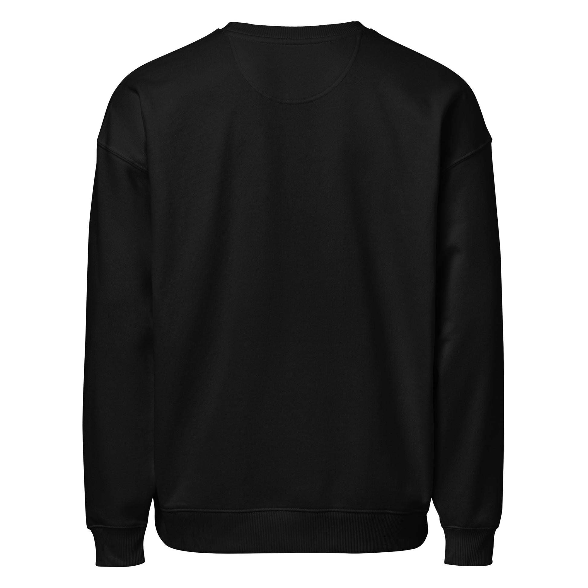It’s Giving: Burnout Chic sarcastic sweatshirt - oversized black, back view