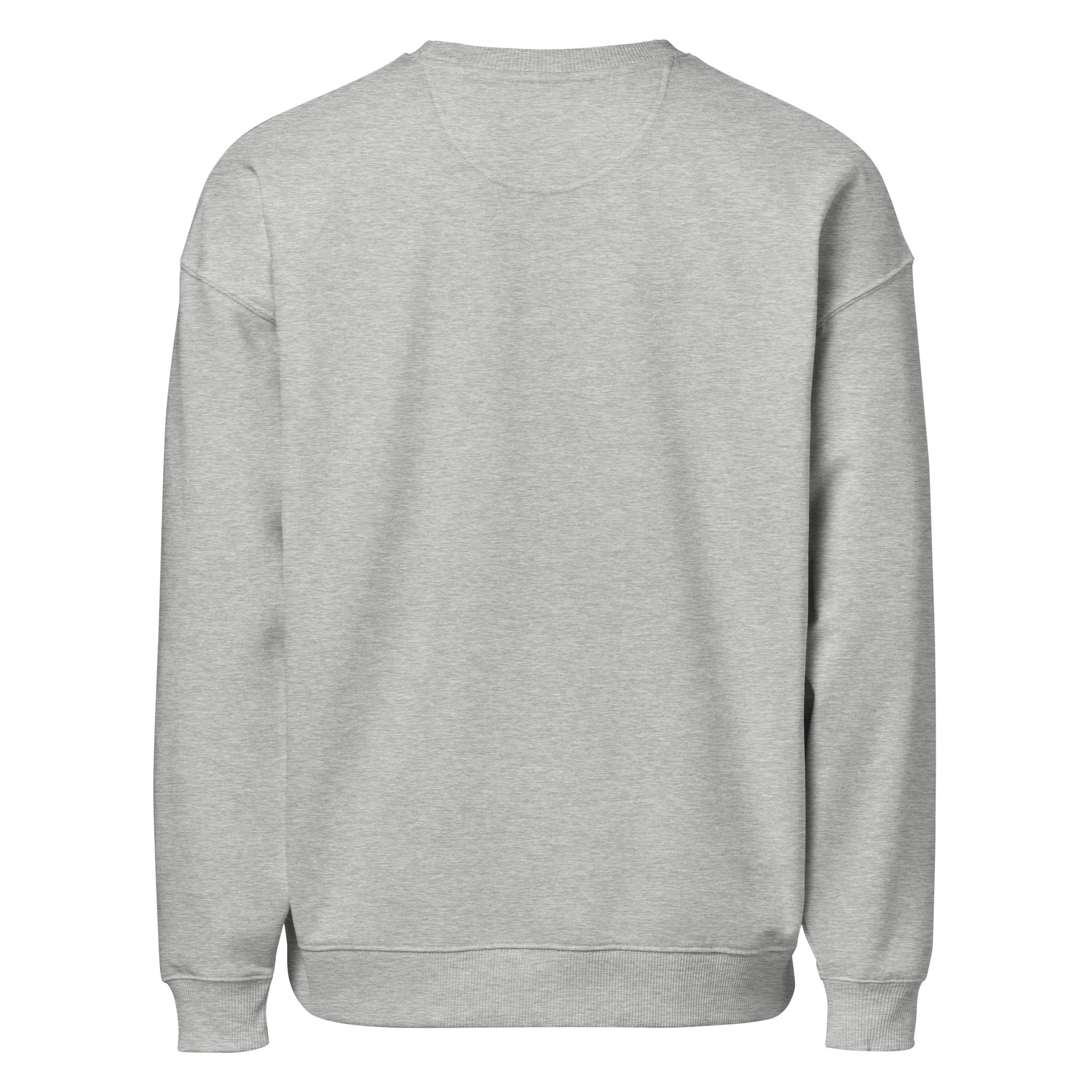 It’s Giving: Burnout Chic sarcastic sweatshirt - heather grey, back view