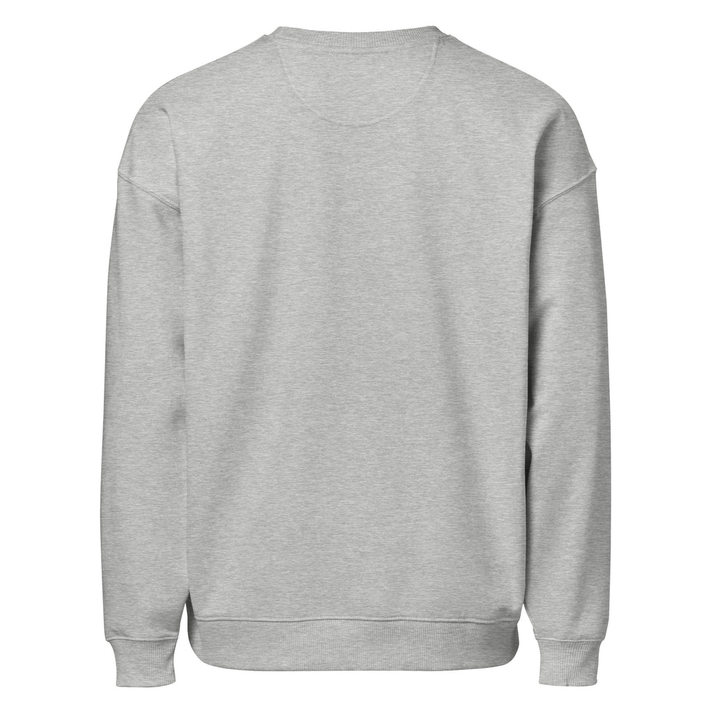 Just Here to Fill Quotas sarcastic sweatshirt - heather grey, back view