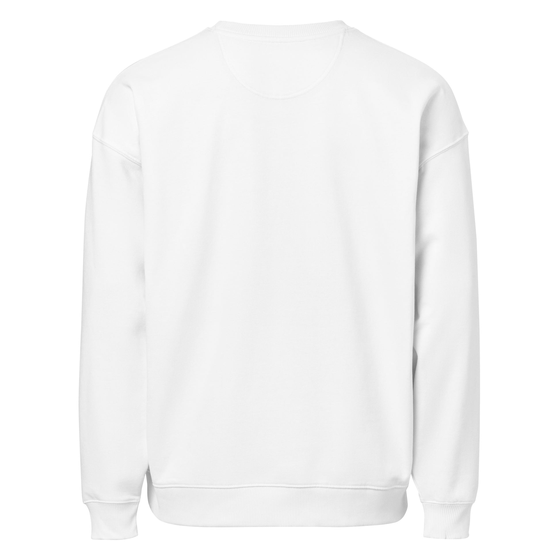Just Here to Fill Quotas sarcastic sweatshirt - oversized white, back view