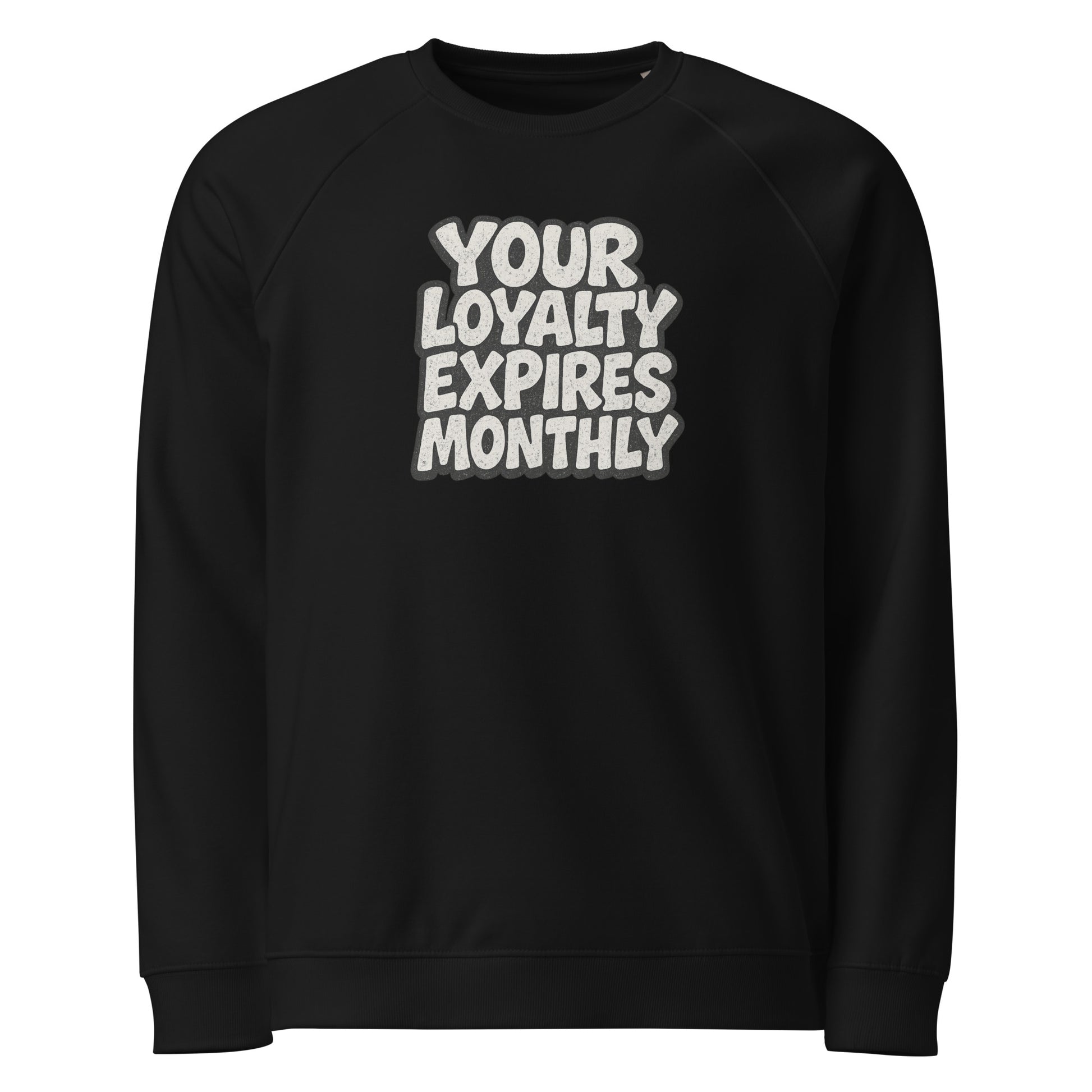 PureSarcasm sarcastic sweatshirt - raglan black, front view