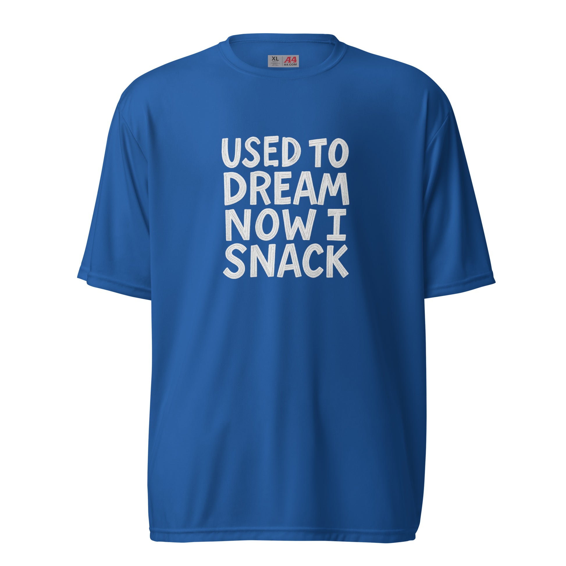 Used to Dream, Now I Snack sarcastic t-shirt - t royal, front view