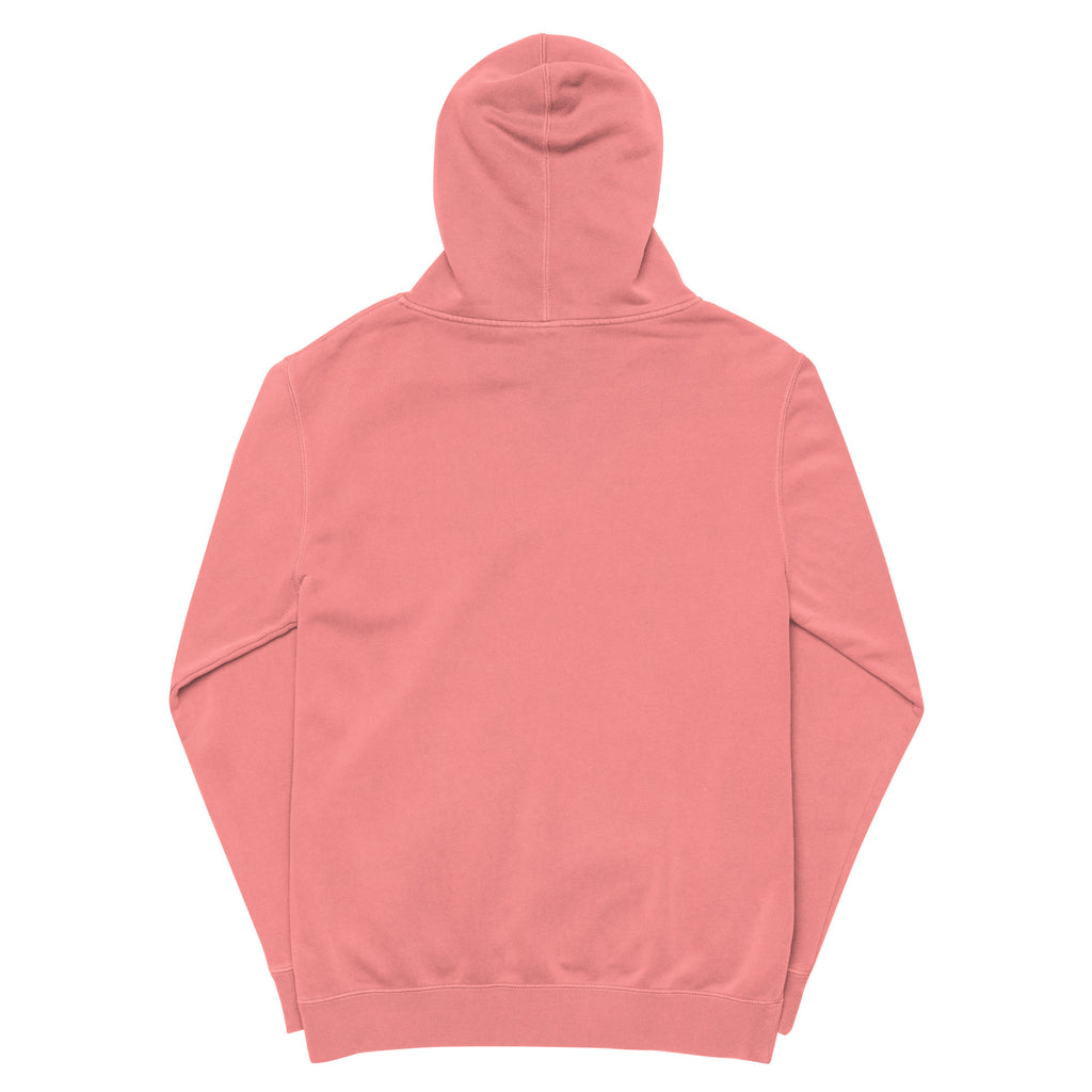 Micromanaged Into Mediocrity sarcastic hoodie - pigment pink, back view