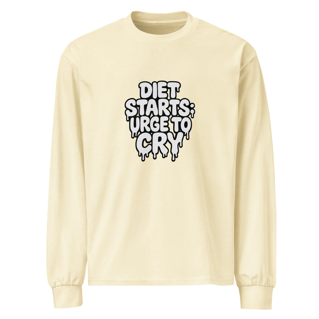 PureSarcasm sarcastic long sleeve shirt - butter, front view
