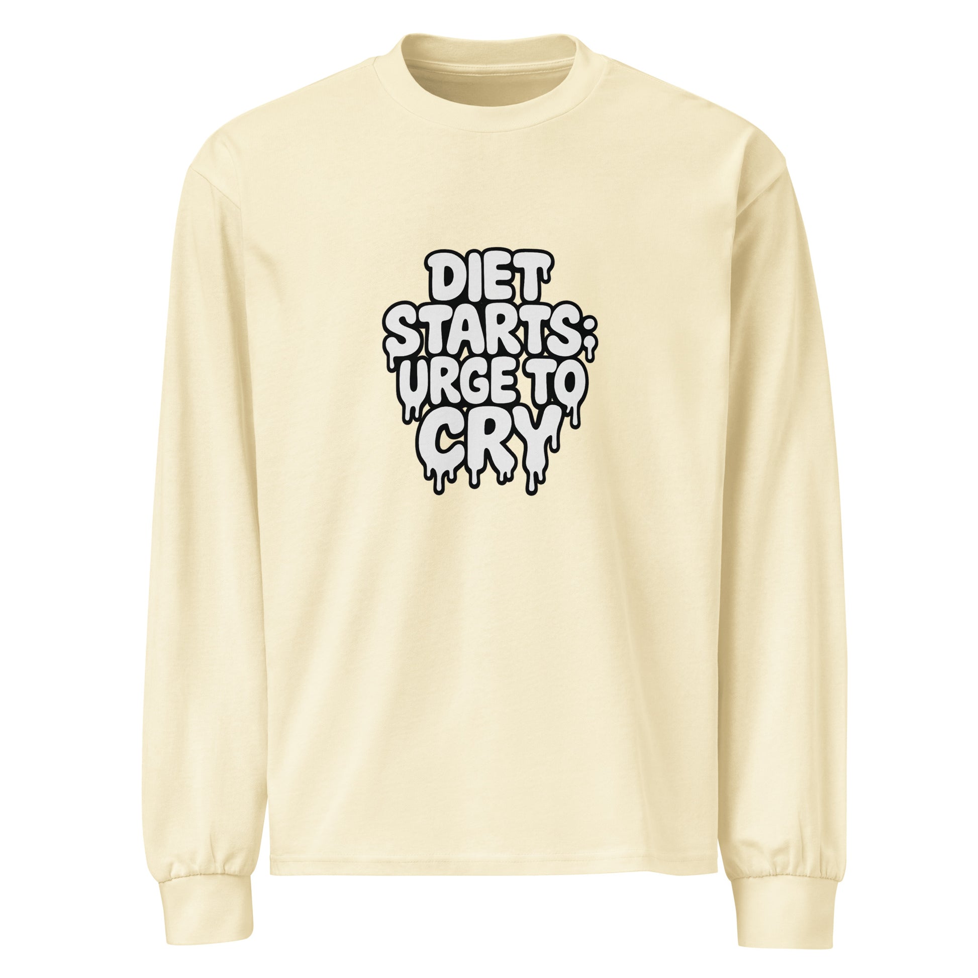 PureSarcasm sarcastic long sleeve shirt - butter, front view