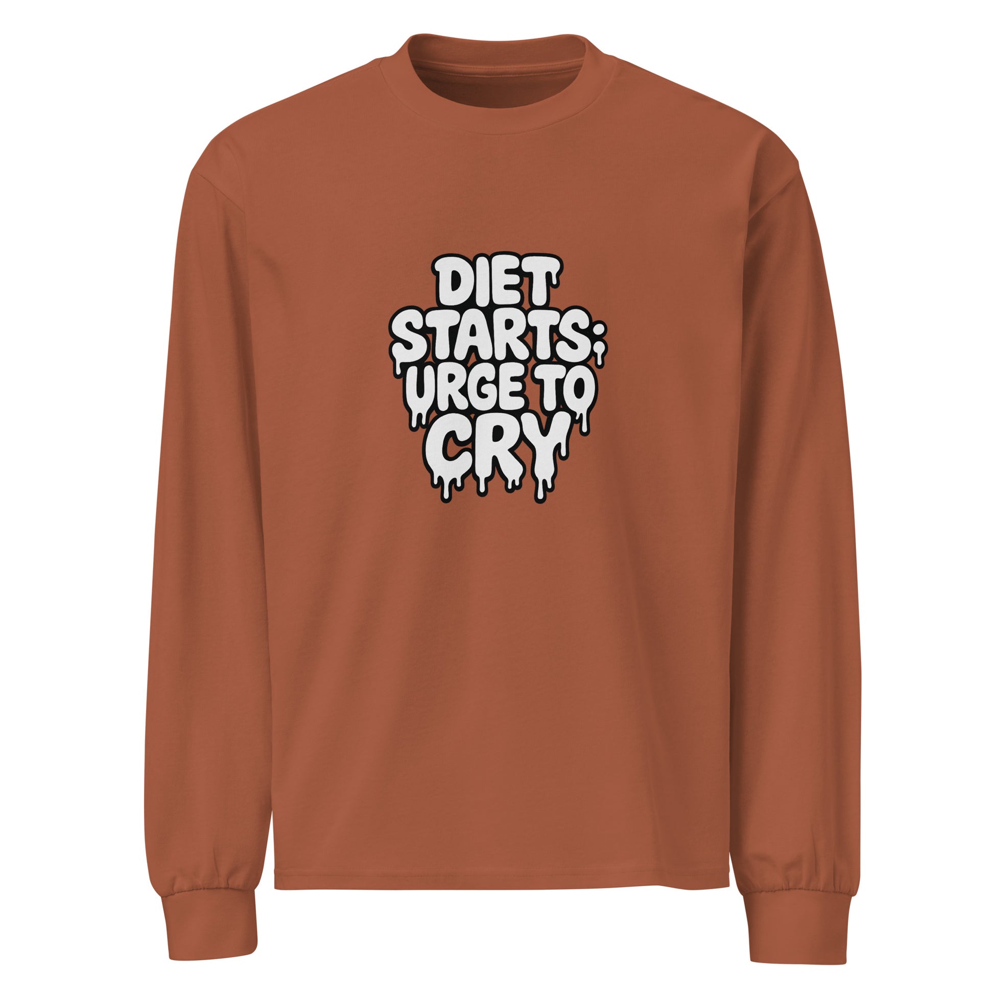 PureSarcasm sarcastic long sleeve shirt - clay, front view