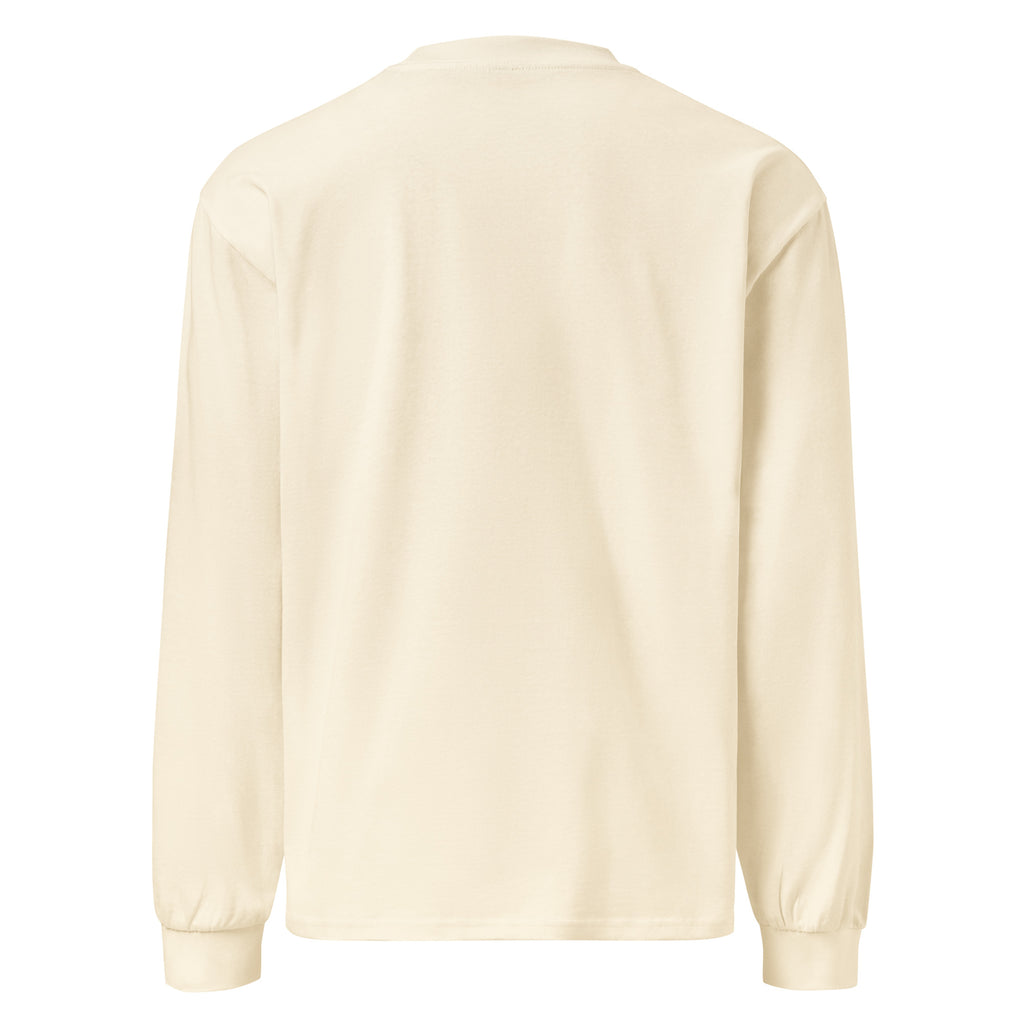PureSarcasm sarcastic long sleeve shirt - ecru, back view