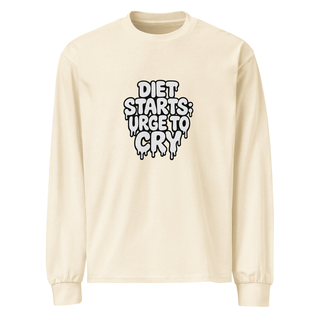 PureSarcasm sarcastic long sleeve shirt - ecru, front view