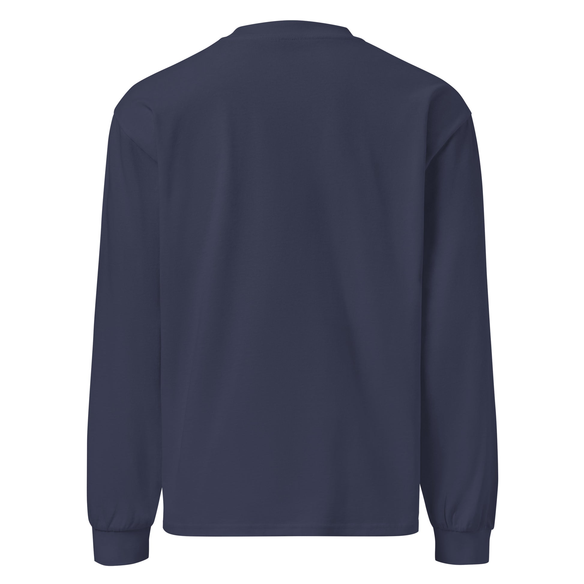 PureSarcasm sarcastic long sleeve shirt - midnight blue, back view