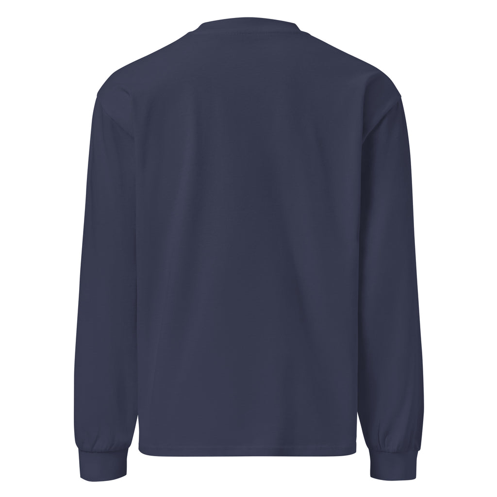 Ask Your Mom, I Quit sarcastic long sleeve shirt - midnight blue, back view