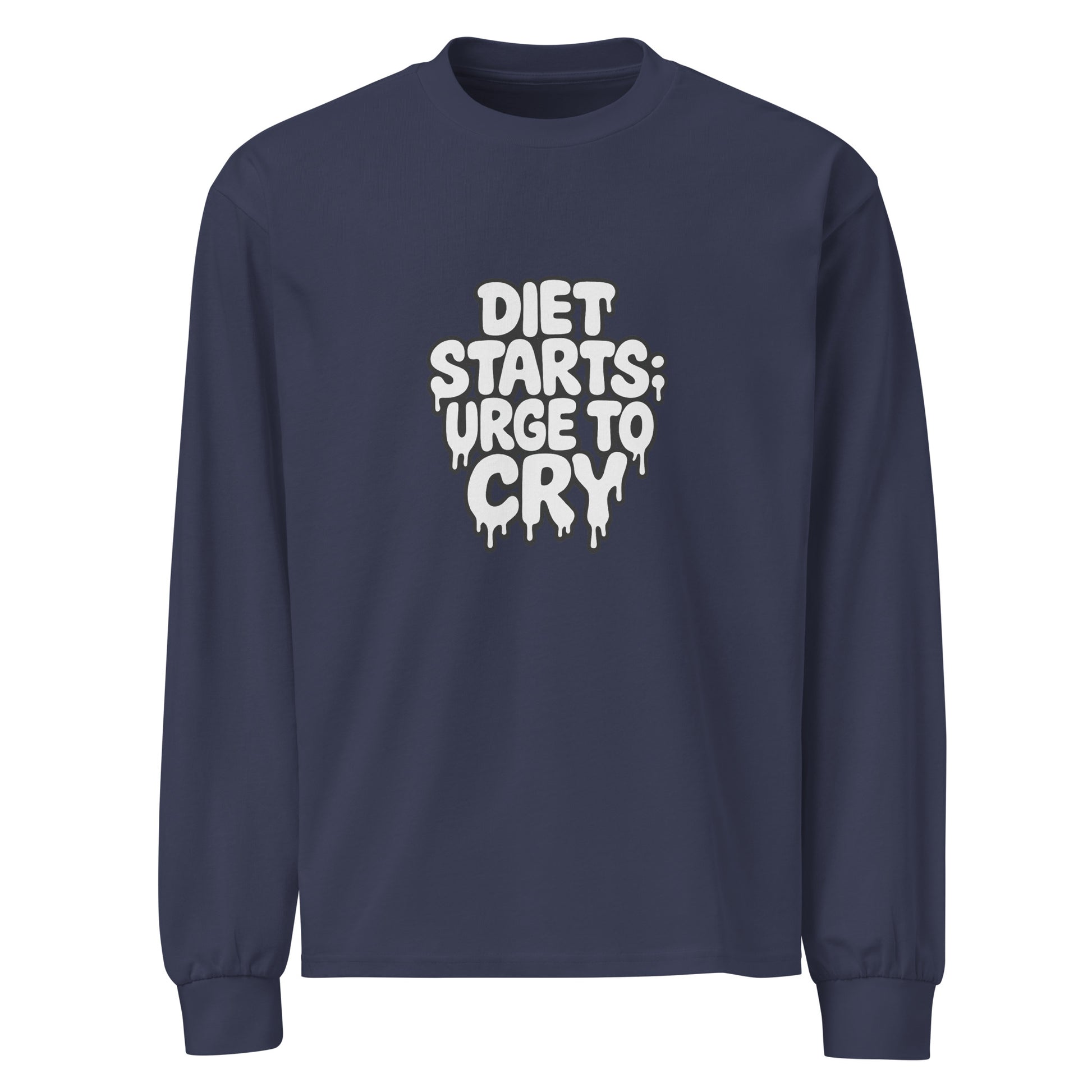 PureSarcasm sarcastic long sleeve shirt - midnight blue, front view