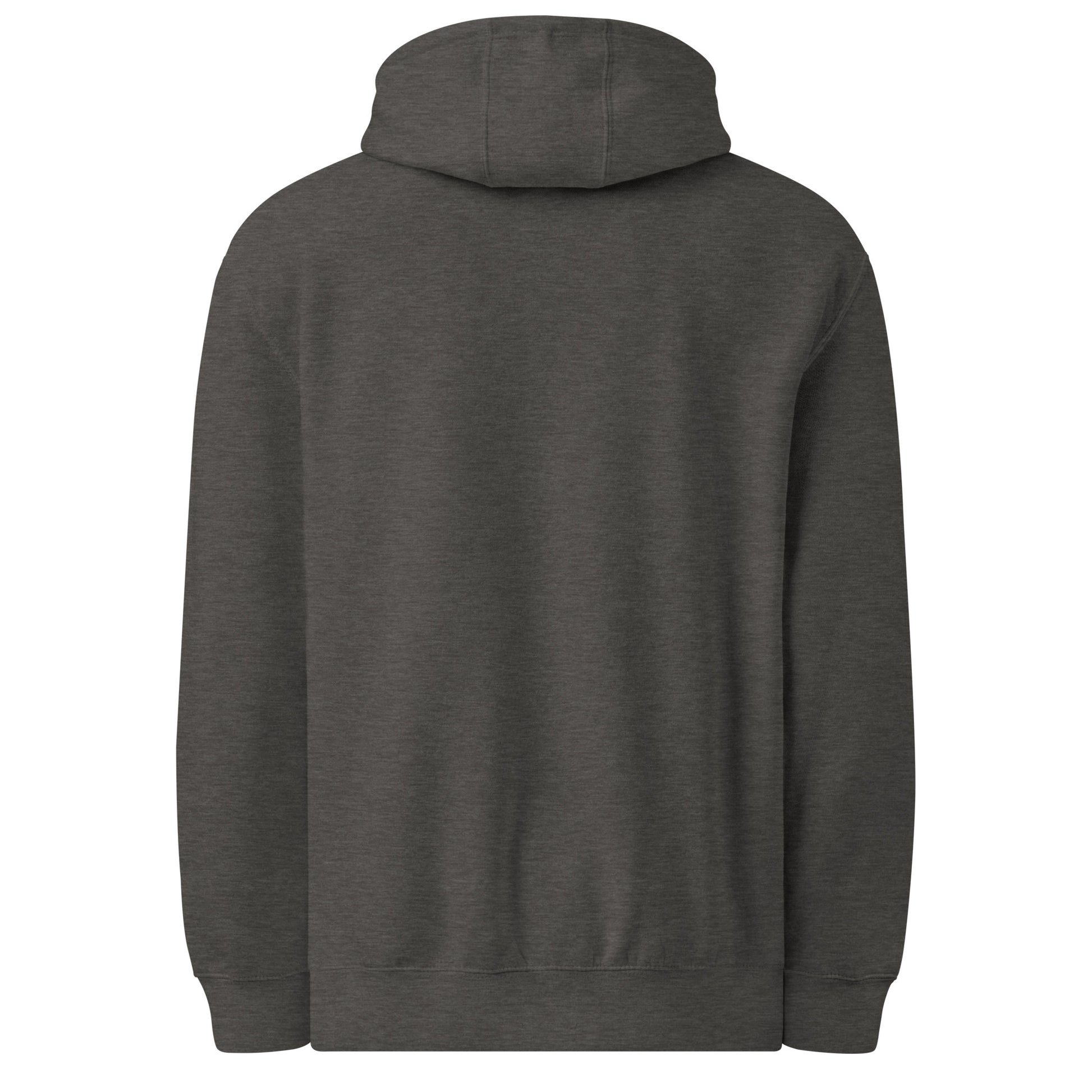 Ask Me About My Deadlines sarcastic hoodie - charcoal heather, back view