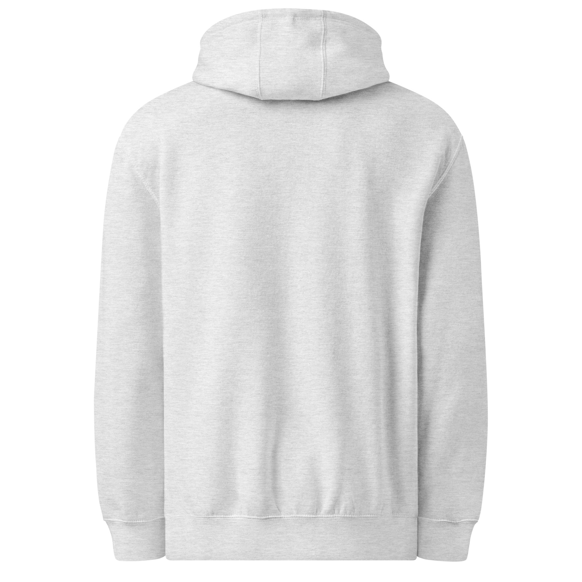 Ask Me About My Deadlines sarcastic hoodie - heather grey, back view