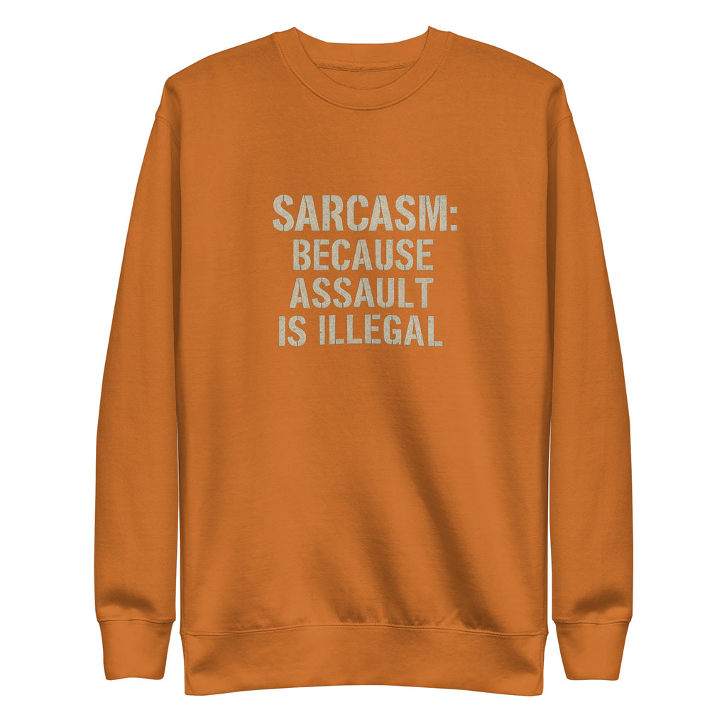 PureSarcasm sarcastic sweatshirt - premium adobe, front view