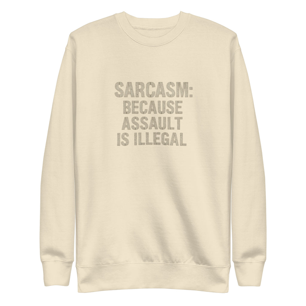 PureSarcasm sarcastic sweatshirt - premium bone, front view