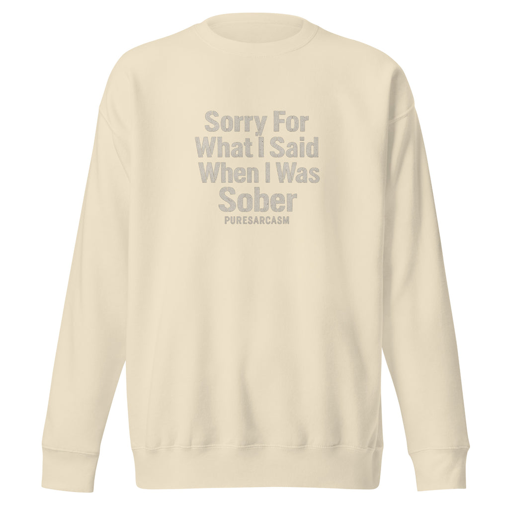 PureSarcasm sarcastic sweatshirt - premium bone, front view