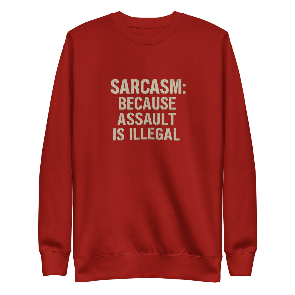 PureSarcasm sarcastic sweatshirt - premium cardinal, front view