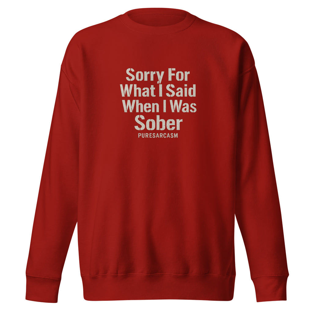 PureSarcasm sarcastic sweatshirt - premium cardinal, front view